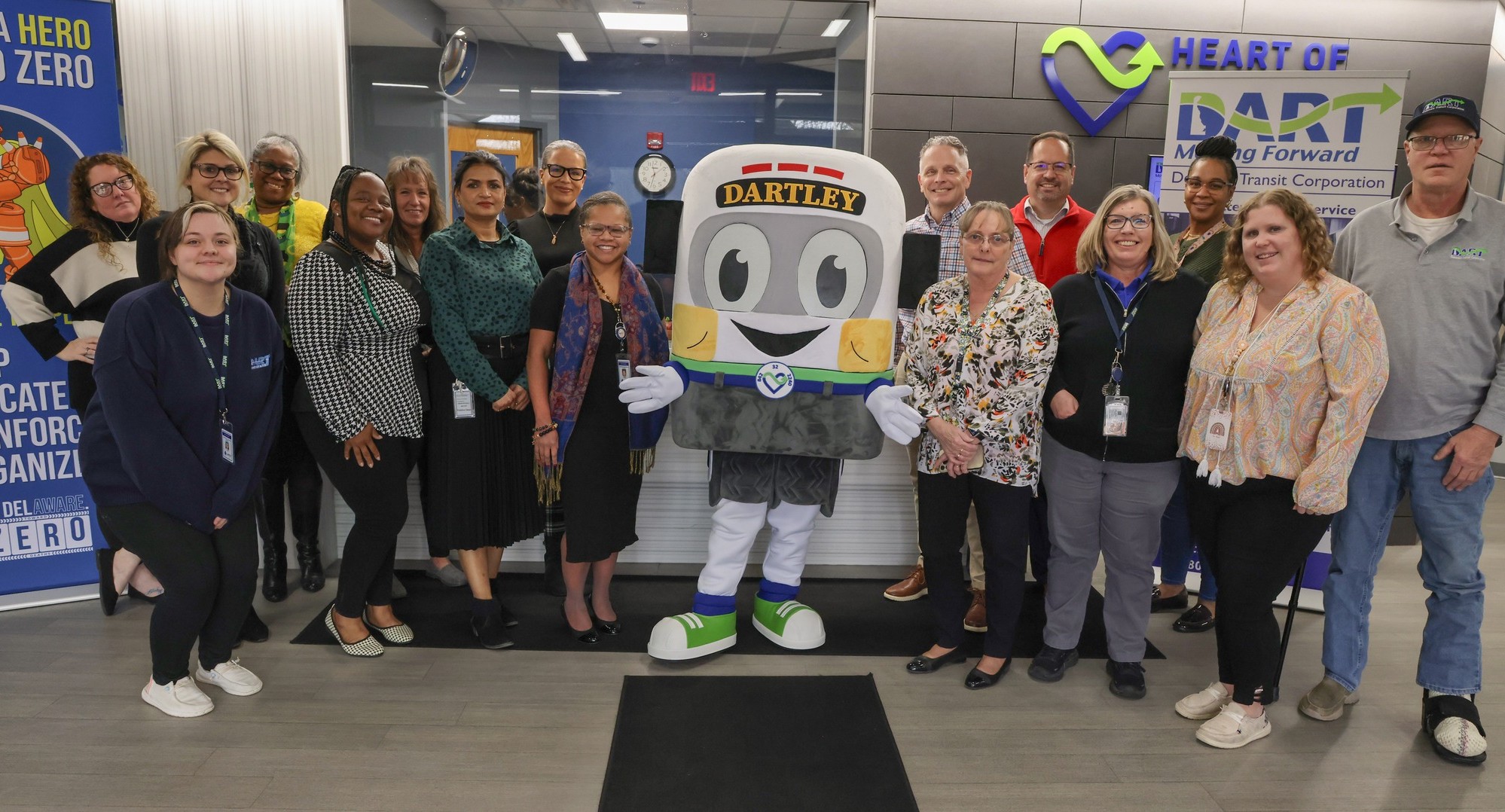 DARTLEY with DelDOT Mascot